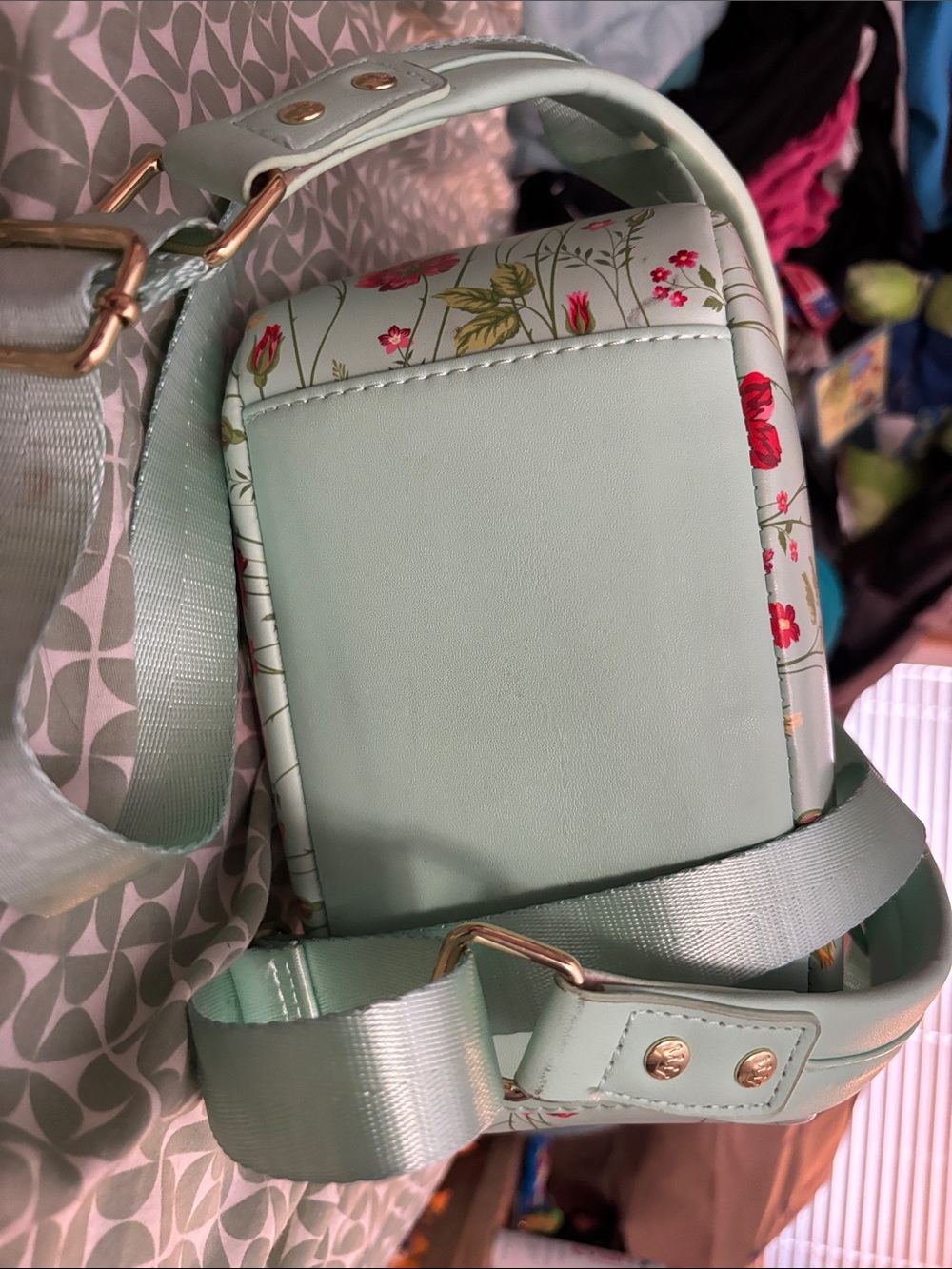 Disney Tinker Bell Floral Mini Backpack - READ DESC *BROKEN /BUSTED TOP ZIPPER* - Picture 8 of 16